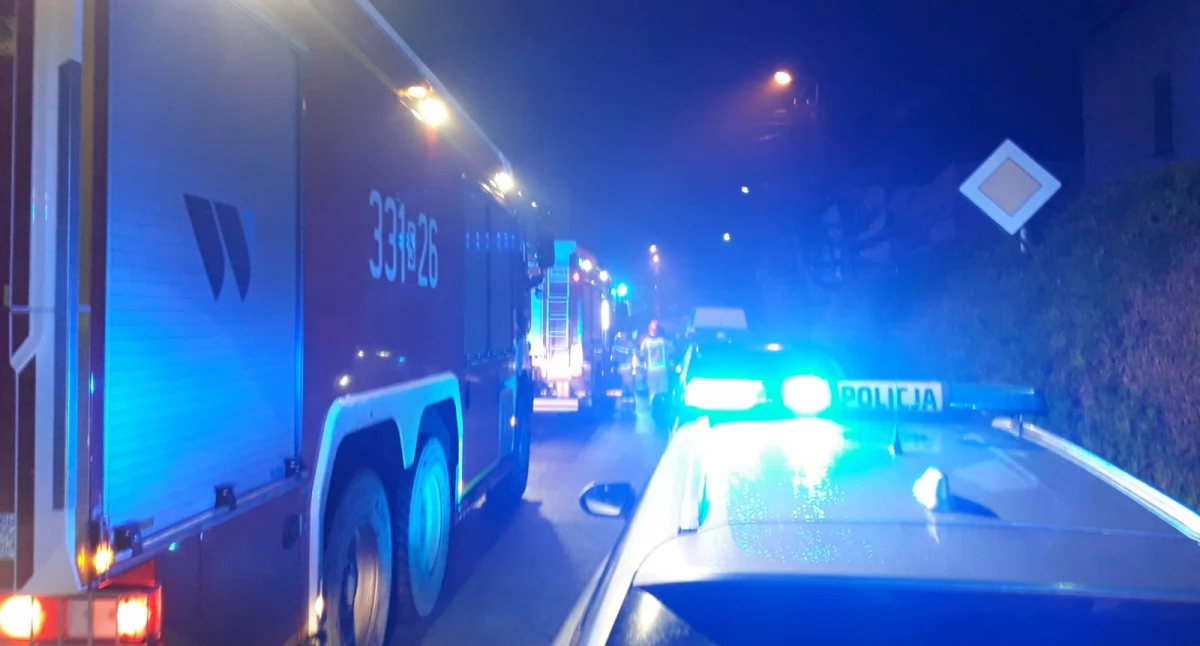 Straż pożarna, Pożar budynku mieszkalnym Szwoleżerów Bielsku Białej - zdjęcie, fotografia