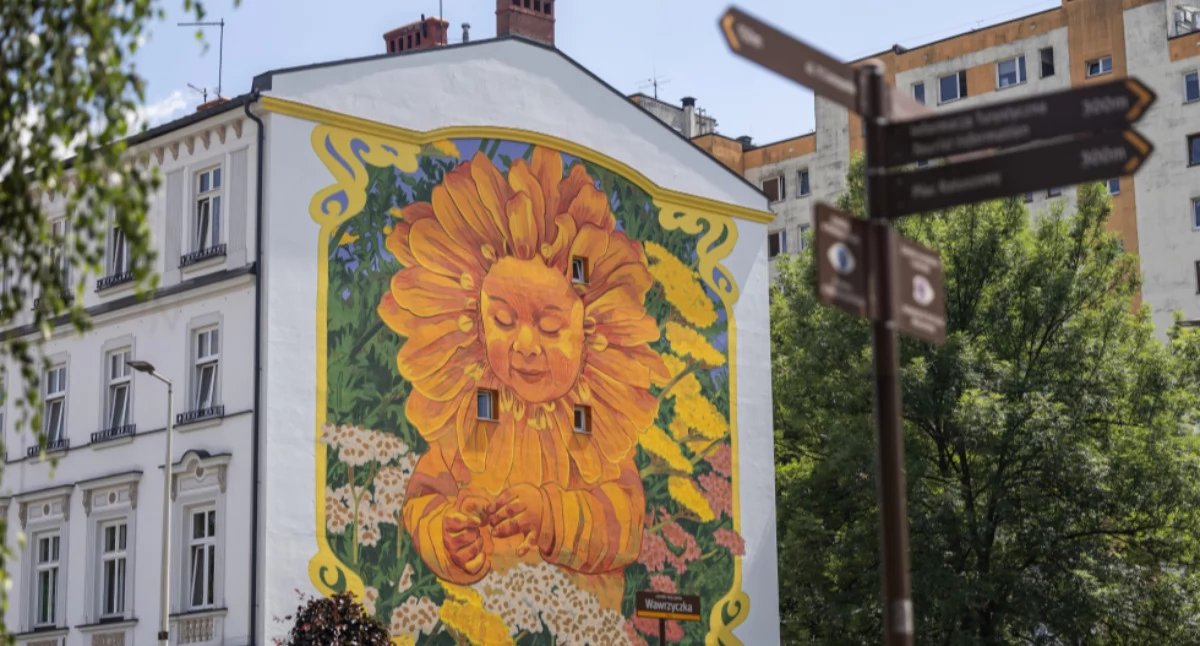 Atrakcje, mural Bielsku‑Białej Monumentalne dzieło wzbogaciło przestrzeń miasta - zdjęcie, fotografia