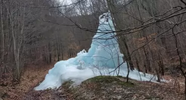 Nietypowe znalezisko w lesie koło Kozubnika – Tajemnicza bryła lodu